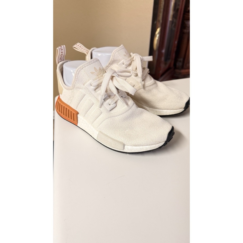 Adidas NMD R1 Womens 7 Chalk White Cooper Boost Sneakers Primeknit Running Shoes